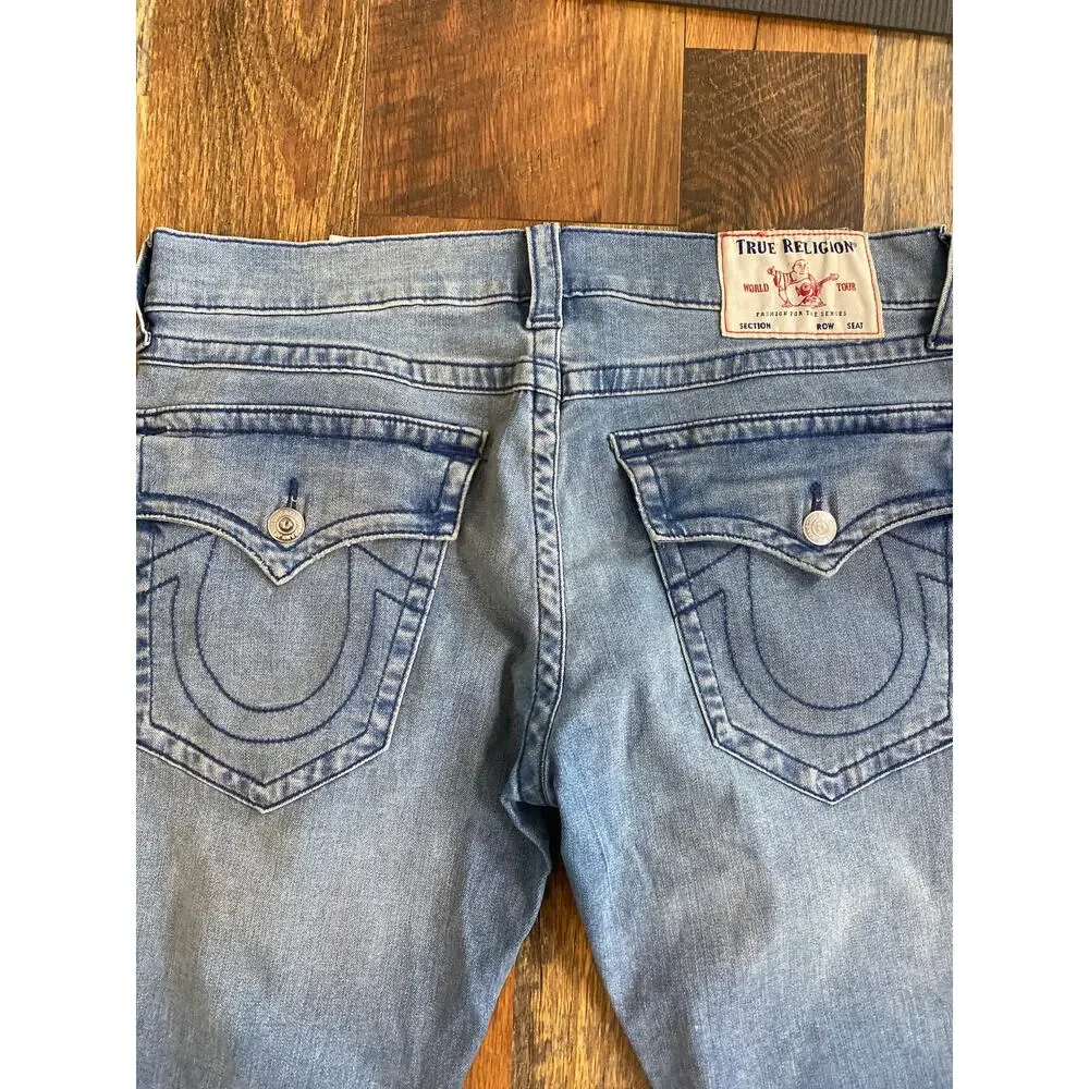 True Religion Ricky Relaxed Straight Jeans Size 34 Flap Pocket